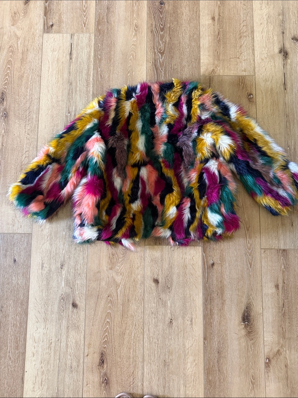 Jealous Tomato | Multicolor Faux Fur Teddy Jacket | size L - Picture 5 of 5